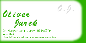 oliver jurek business card